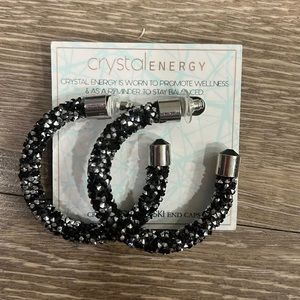 Crystal energy hoop earrings